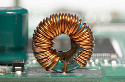 inductor mounted on a printed circuit board